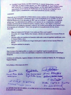 Copia de la denuncia - Clic para ampliar