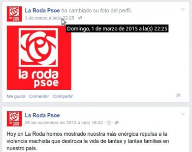 Captura del perfil de Facebook del PSOE | Clic para ampliar